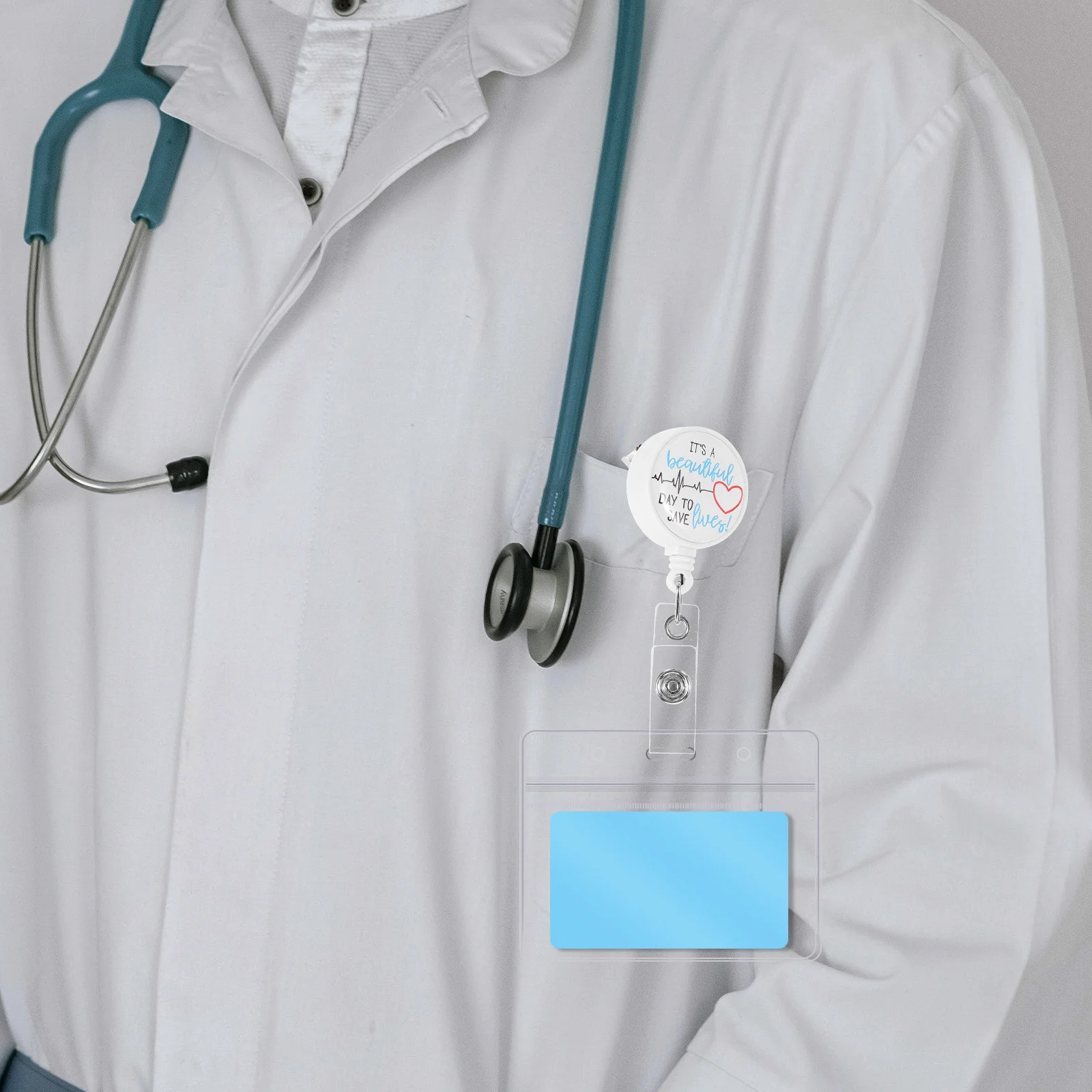 

2Pcs Nurse Badge Reel Retractable Id Card Holder Clip Portable Badge Buckle for Medical Staff Keychain Accessory