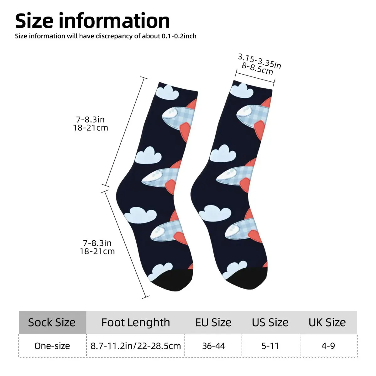 Kids Craft Plane Kawaii Socks School Cartoon Pattern Socks