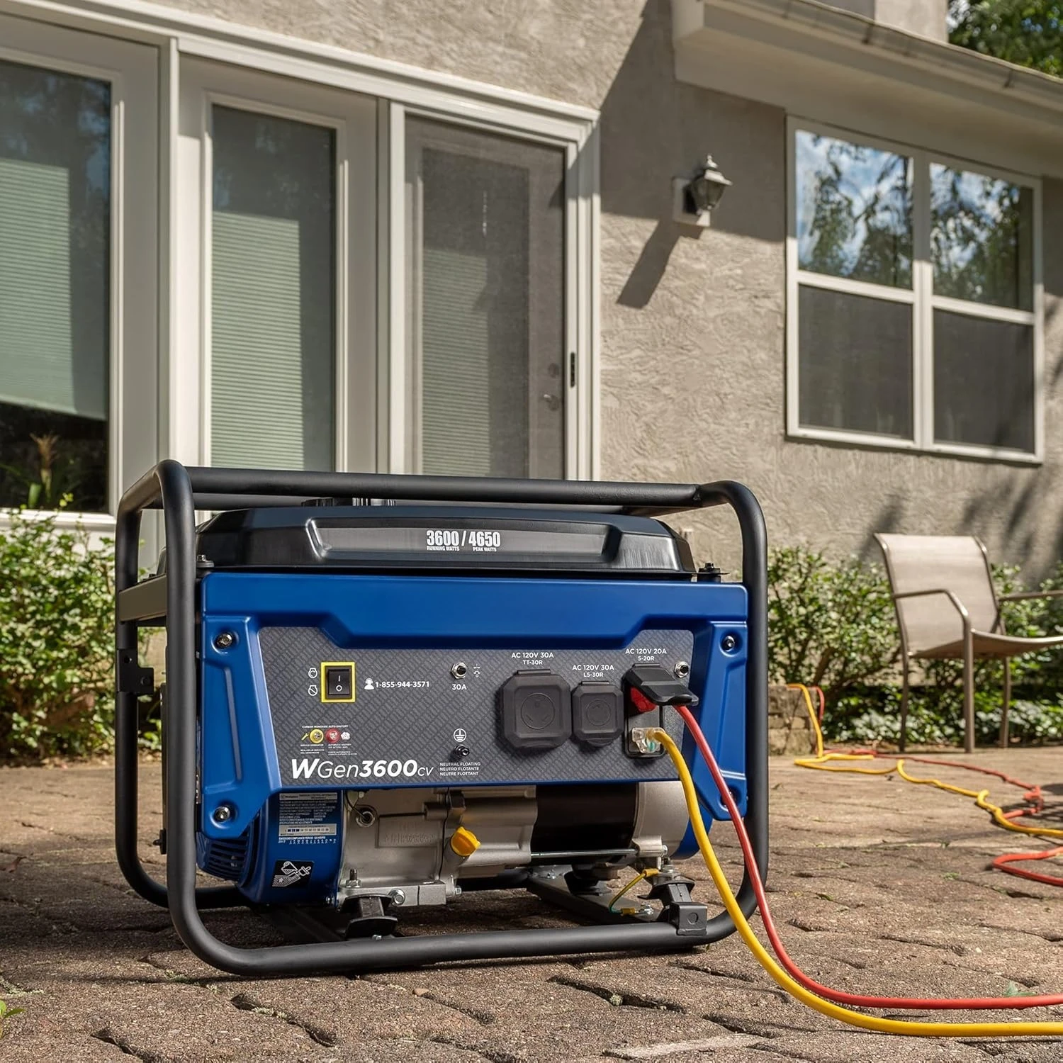 

4650 Peak Watt Portable Generator, RV Ready 30A Outlet, Gas Powered, CO Sensor