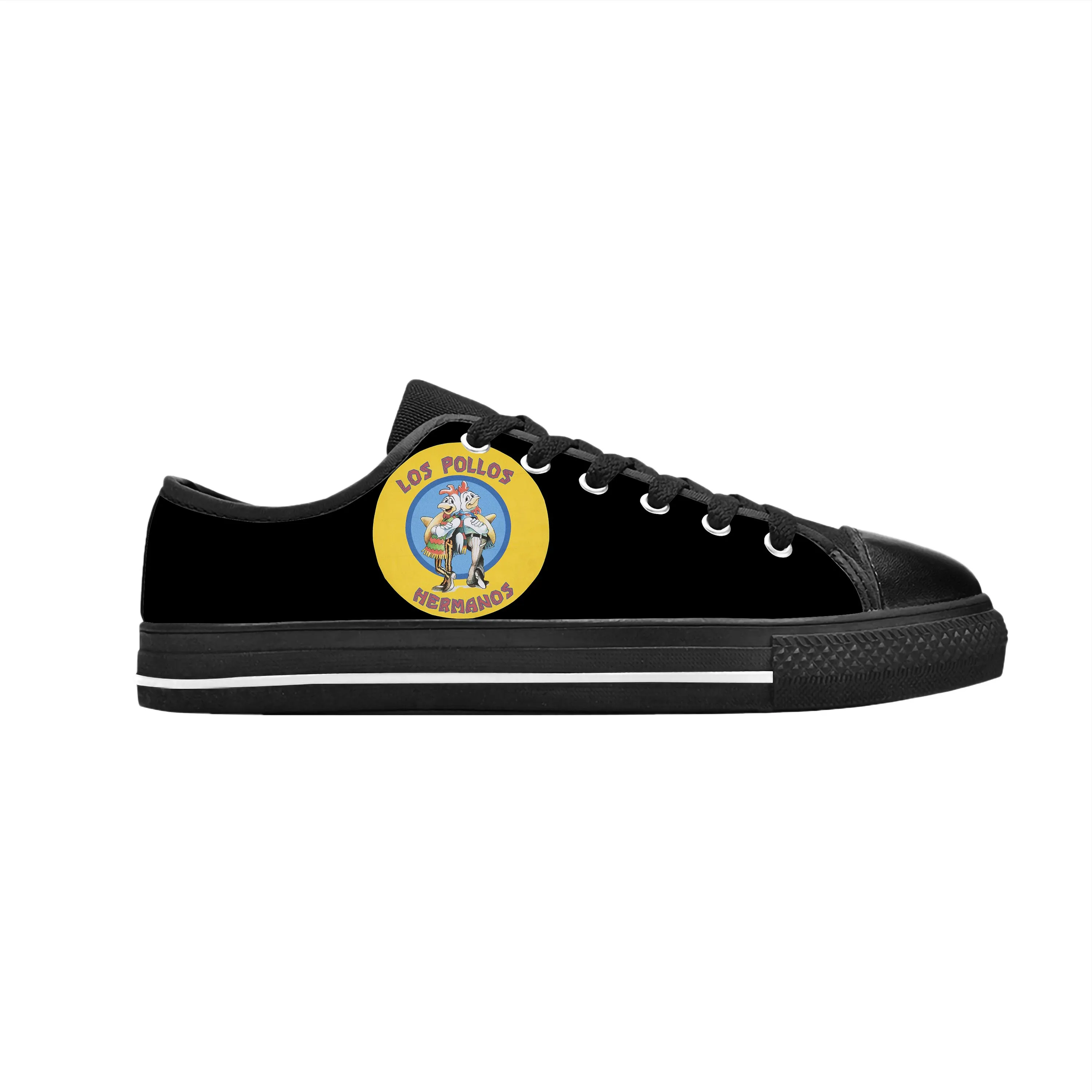 Hot Los Pollos Hermanos Breaking Bad Anime Cartoon Casual Cloth Shoes Low Top Comfortable Breathable 3D Print Men Women Sneakers