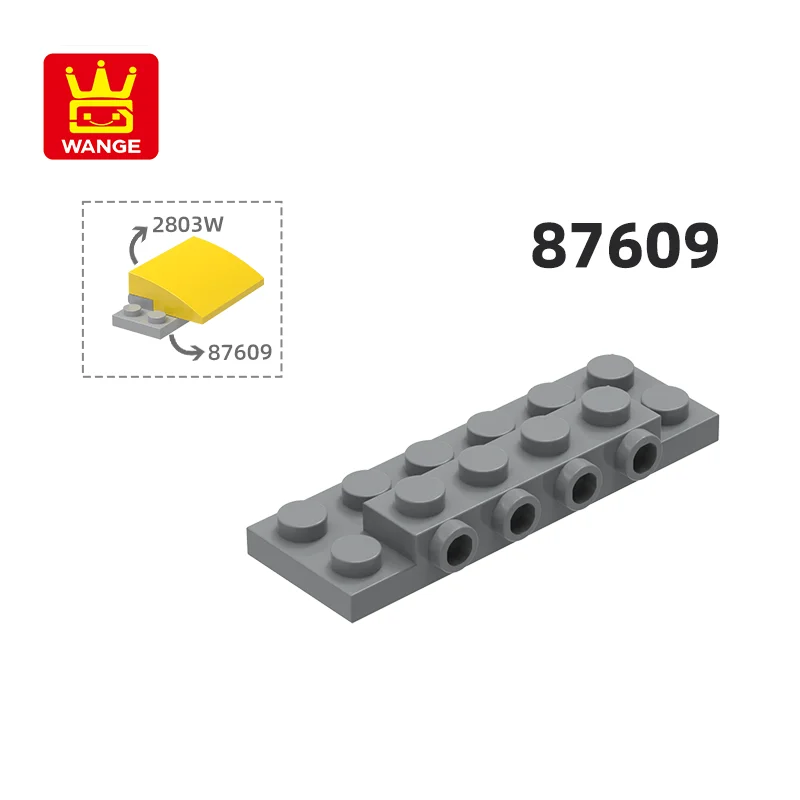 WANGE 87609  100g/46PCS 2x6x2/3 2 Studs Side Size Block Moc Color Compatible with Brick DIY Children's Toy Assembly Parts