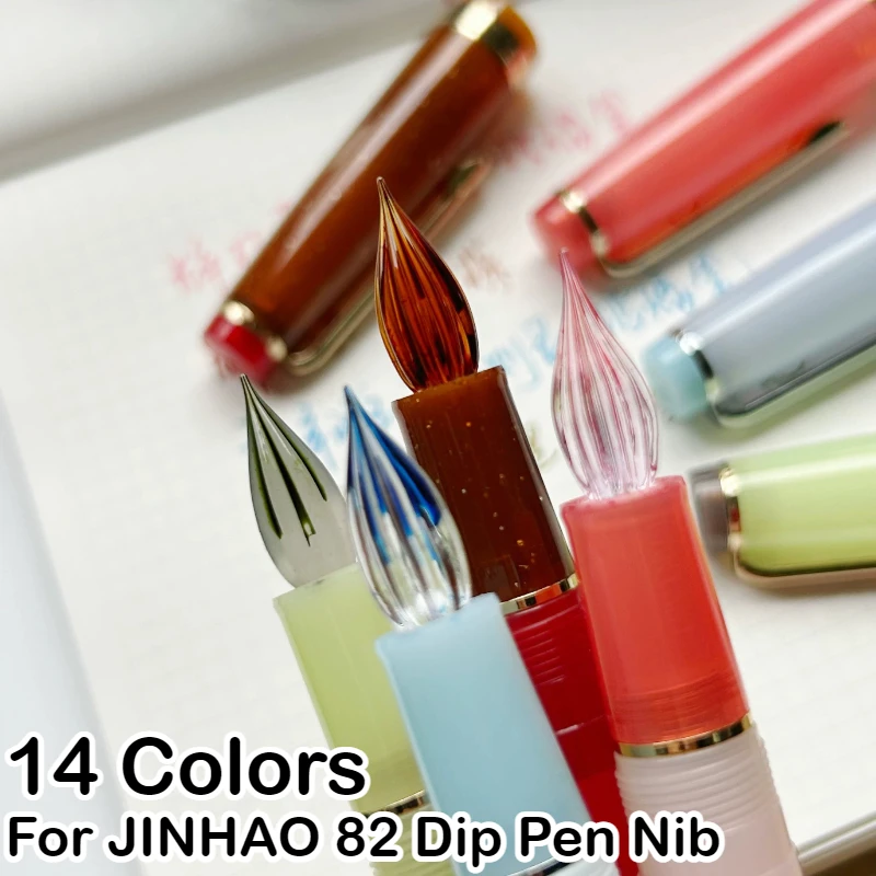 For JINHAO 82 Fountain Pen 14 Colors Hand-Polished Glass Dip Pen Nib EF Dip Pen Conversion Nib Office School Supplies Stationery