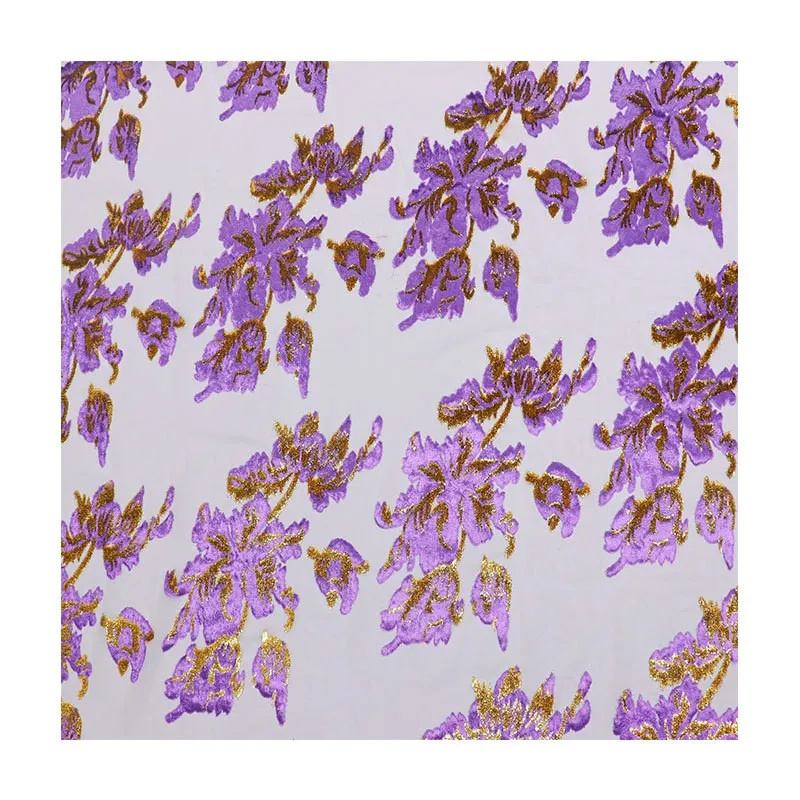 Direct of woven velvet jacquard brocade viscose fabric for high-end evening gowns dresses and cheongsams