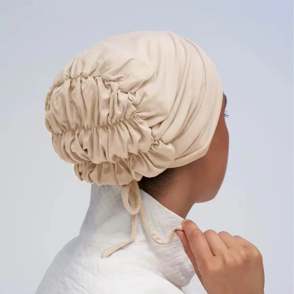 Modal Jersey Elastic Women Muslim Hijab Inner Hat Lace-Up Cap Headscarf Turban Pleated Underscarf Bonnet Beanies Turbante Mujer