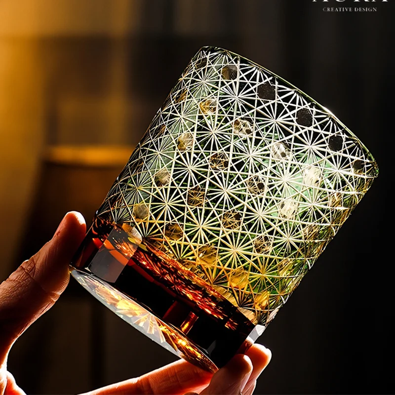 

Японский Edo Kiriko Виски Стеклянный кристалл ручной работы Роскошная японская стеклянная чашка ручной работы Edo Kiriko Style