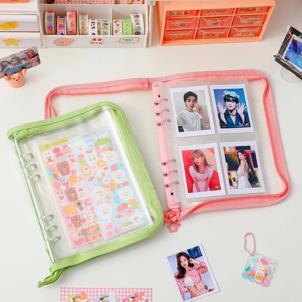 30 Sheets Zipper Album A5 Binder Kpop Photocard Collect Book Photo Cards Organizer Notebook With 10PCS Sleeves School Stationery