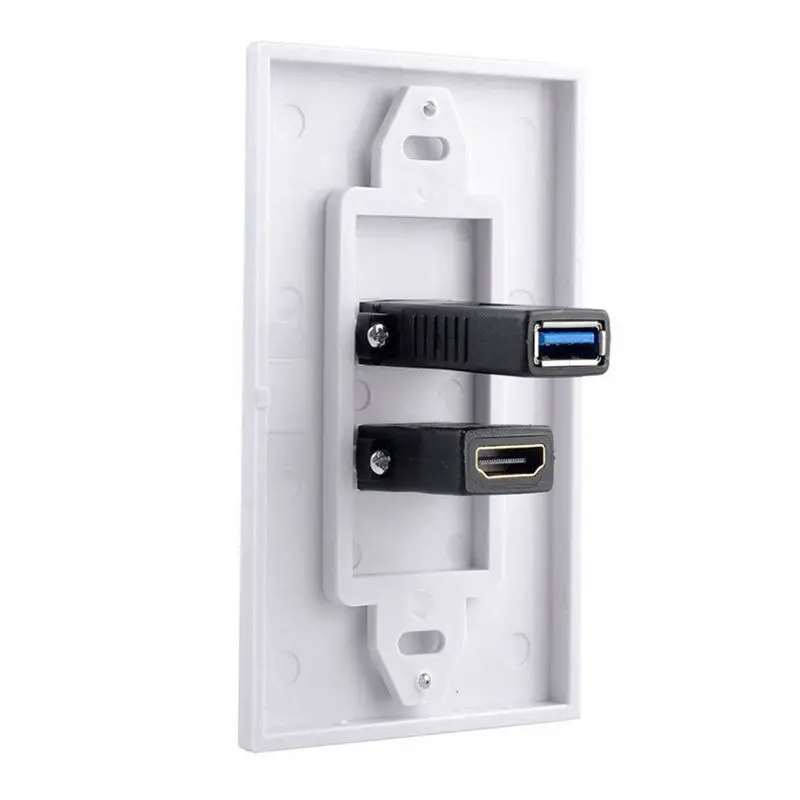Stylish-10X 2Port +USB 3.0 Female Wall Face Plate Panel Outlet Socket Extender White