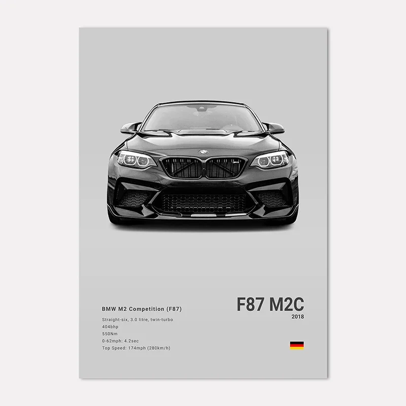 السيارات الشهيرة G80 M3 M4 حائط لوح رسم الفن طباعة ملصق E39 M5 M2 الديكور جدارية ديكور المنزل الحديث هدية عيد ميلاد غير المؤطرة