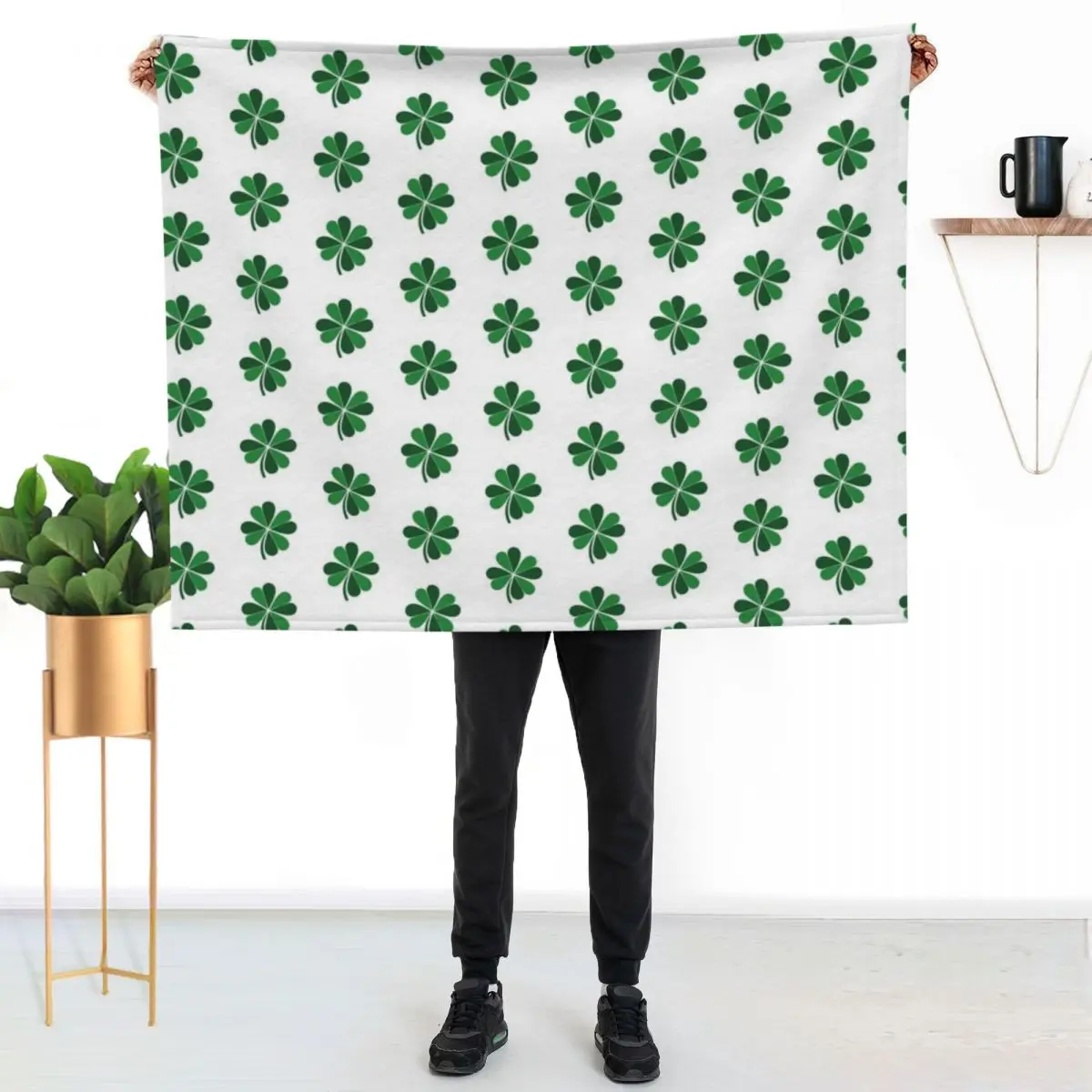 Lucky Clover Charm Throw Blanket Multi Use Warm Blanket for Living Room Bedroom - view 2