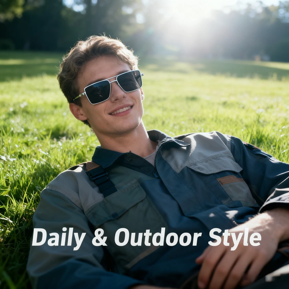 Metal Frame Polarized Sunglasses Men Women Trendy Square UV Protection Fashion Driving Glasses