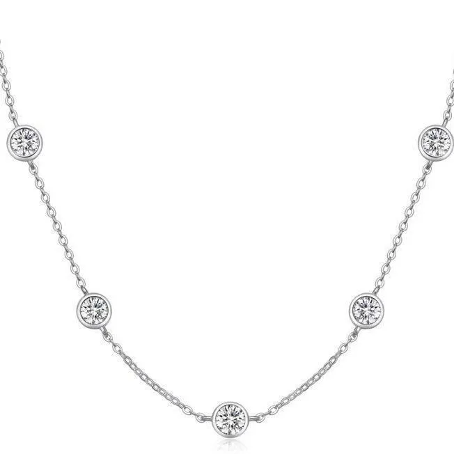 

ZHENSHIYUAN Lefei Fashion Luxury Classic Moissanite 2.5 Diamond-set Babysbreath Necklace For Women 925 Silver Party Jewelry Gift