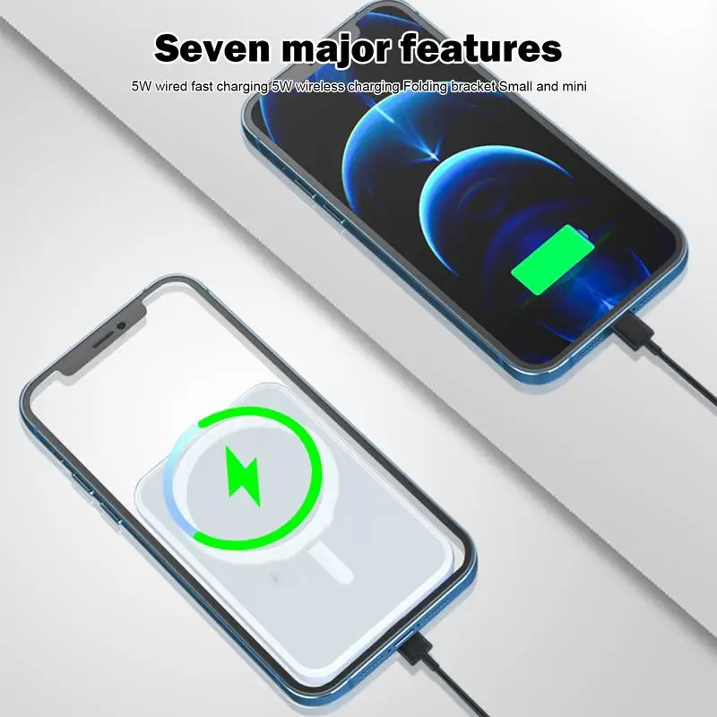 Wireless Portable Charger Foldable Power Bank Magnetic Portable Charger Fast Charging Large-Capacity Wireless Power Bank For