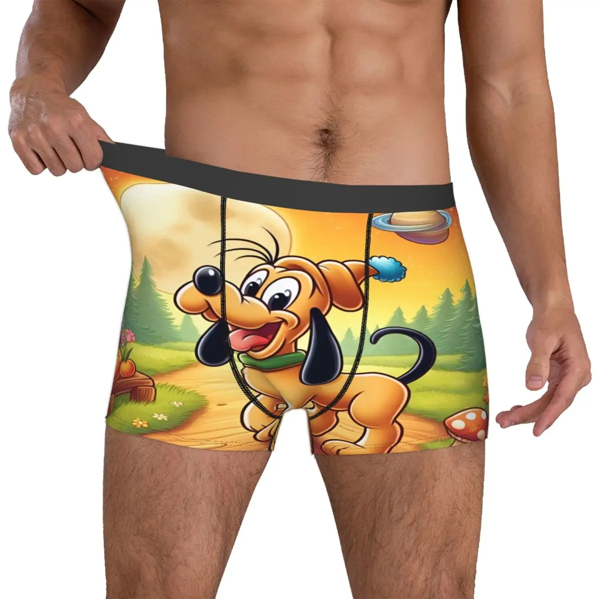 

Боксерские шорты Custom P-Plutoes для мужчин, нижнее белье с 3D принтом, трусы с мультяшным рисунком, мягкие трусы