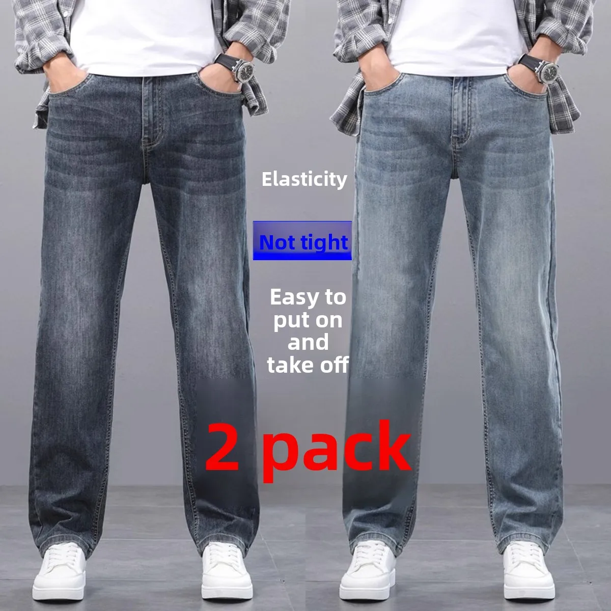 

Мужские джинсы в стиле ретро, повседневные свободные леггинсы, высокоэластичные широкие брюки, износостойкие длинные брюки, удобные хлопковые джинсовые штаны