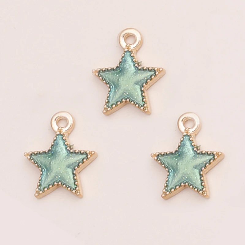 Leslie 10pcs/lot 16x18mm Enamel Black Five-pointed Stars Charms for DIY Earrings Necklaces Pendants Jewelry Making Accessories – Detail 8