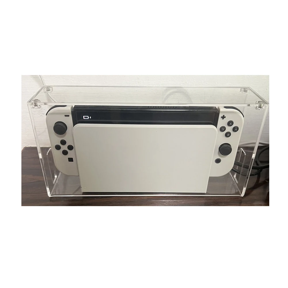 غطاء غبار أكريليك شفاف للتخزين لغطاء وحدة التحكم في الألعاب SWITCH NS & OLED صندوق عرض