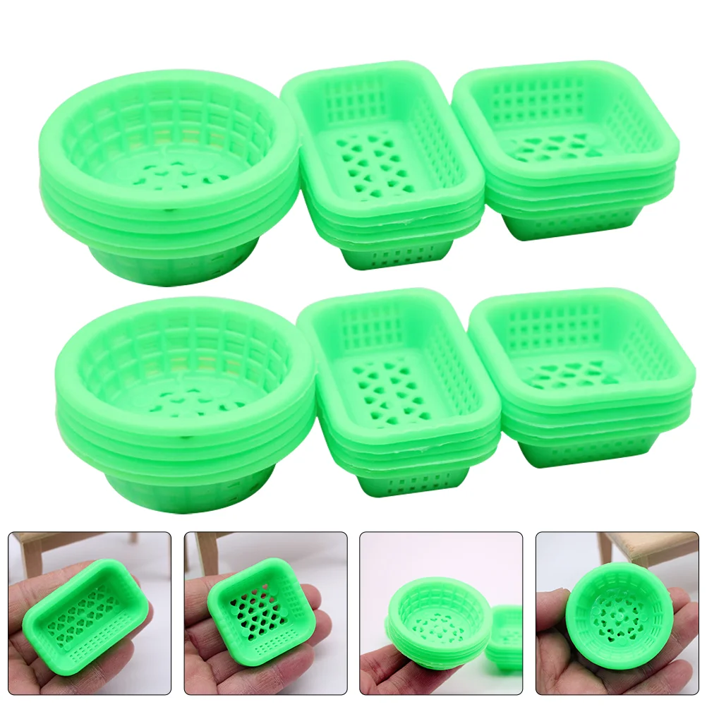 

30 Pcs Miniature Food and Toy Basket Houses Baskets Kit Ornaments for Kids Furniture Decor Adornments