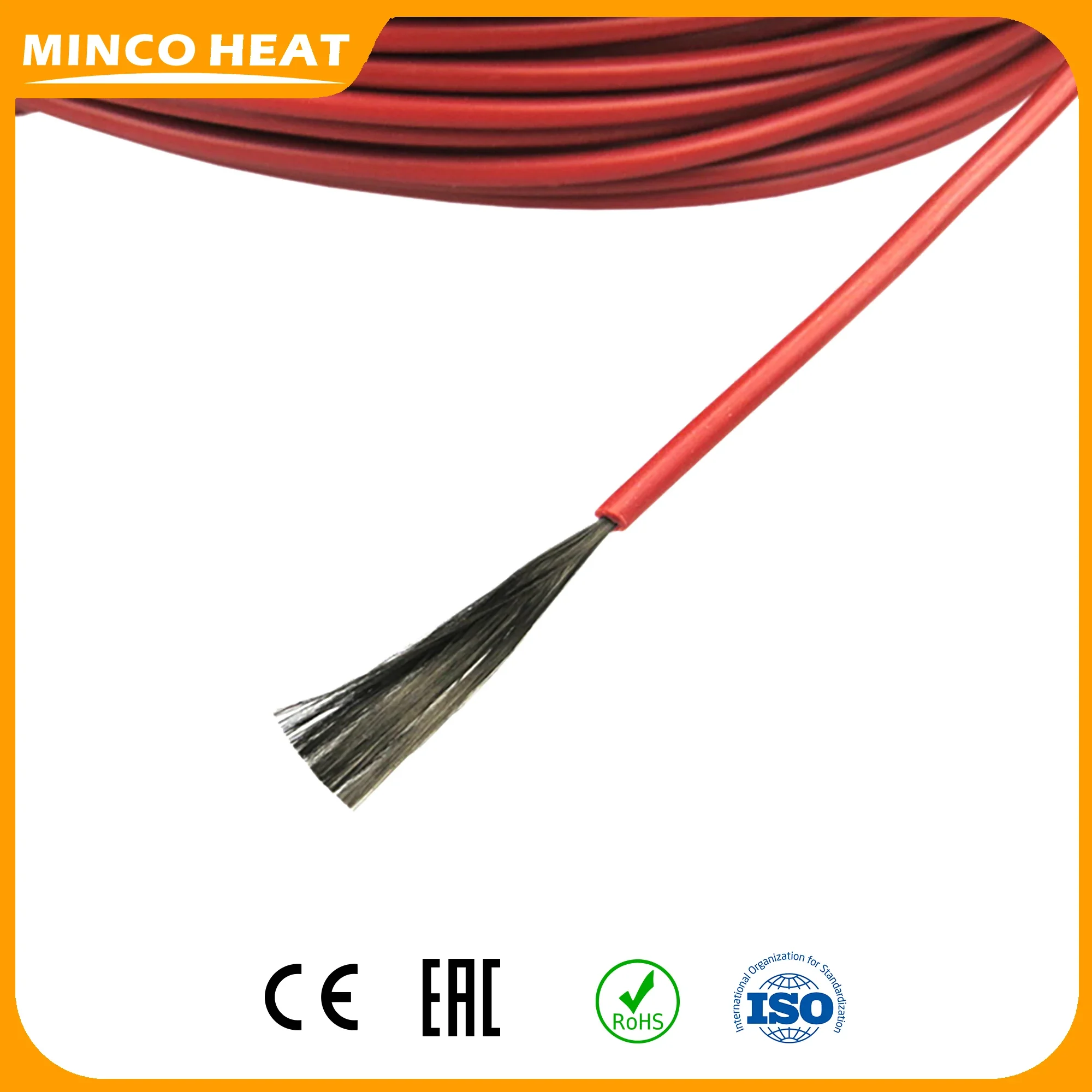 적외선 따뜻한 바닥 탄소 섬유 난방 케이블, 레드 러시아 창고, 절연 키트 포함, Minco Heat, 200 m, 33ohm/m