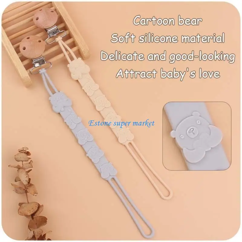 090B Silicone Pacifier Holder with Clip Baby Chain Teething Toy Christmas Gift