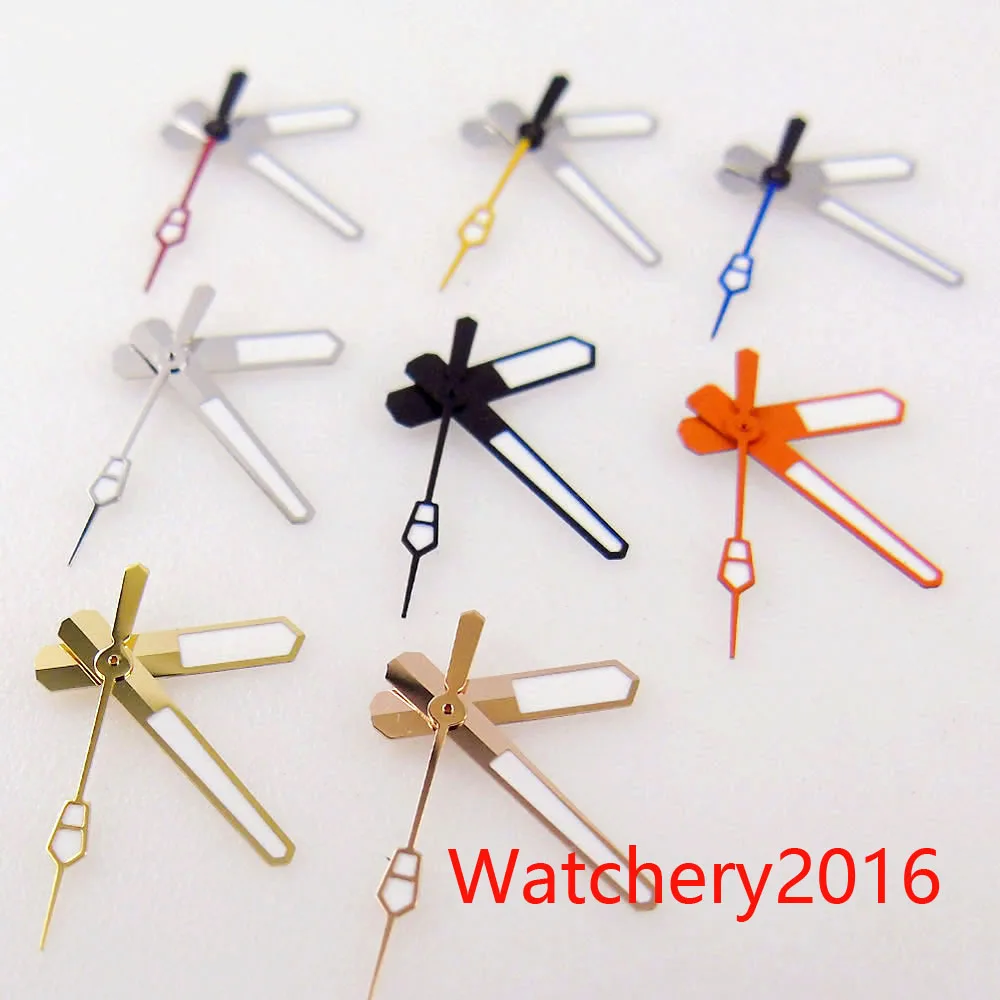 

New Arrival Fit NH35 NH36 Watch Hands Spare Parts For 7s35 4r35 7009 Green Lume Red/Black/Rose Gold Replacements