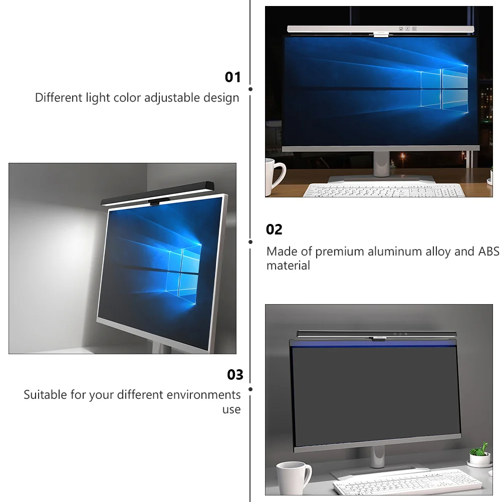 Led شاشة الكمبيوتر ضوء قابل للتعديل الضوء الأزرق تصفية مصباح معلق لأجهزة الكمبيوتر المحمول USB مكتب الإضاءة قلادة مصباح الشاشة غير المتماثلة #3