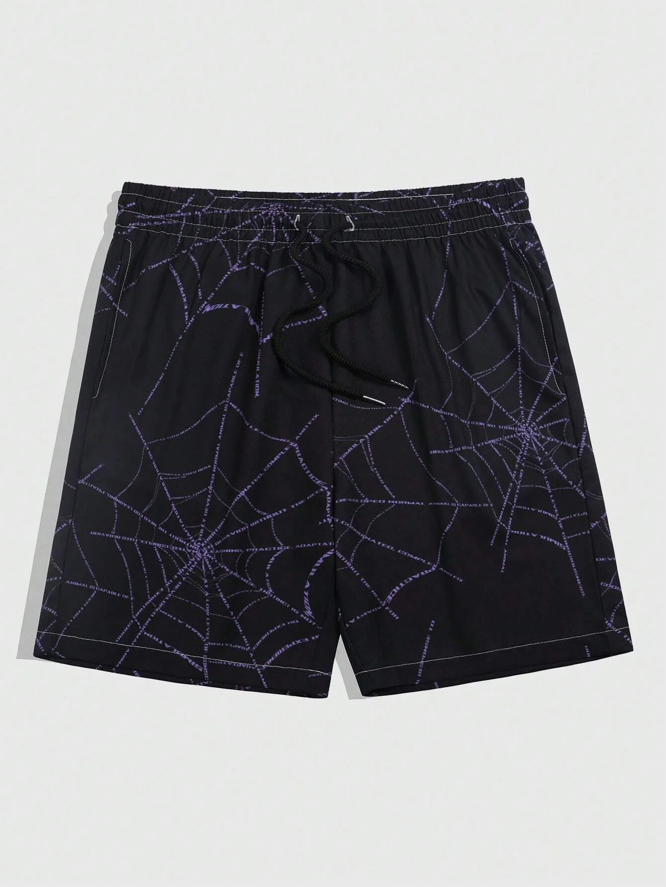 Goth Men Simple Spider Web Print Shorts Men\'s swim Trunks Elastic Waist 3D Print Gradient Breathable Short Streetwear Polyster