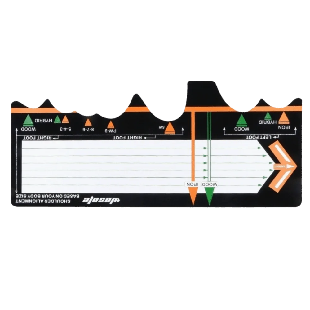 Diatom Mud Surface Golf Training Mat 30 × 67 cm Black‑white Main Body Golf Practice Pad Orange Green Accents