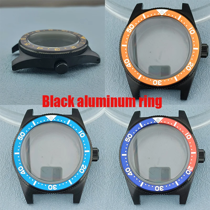 40mm 120 click watch case fits NH34 NH35 NH36 movement mounted 10bar waterproof 316L stainless steel sapphire glass