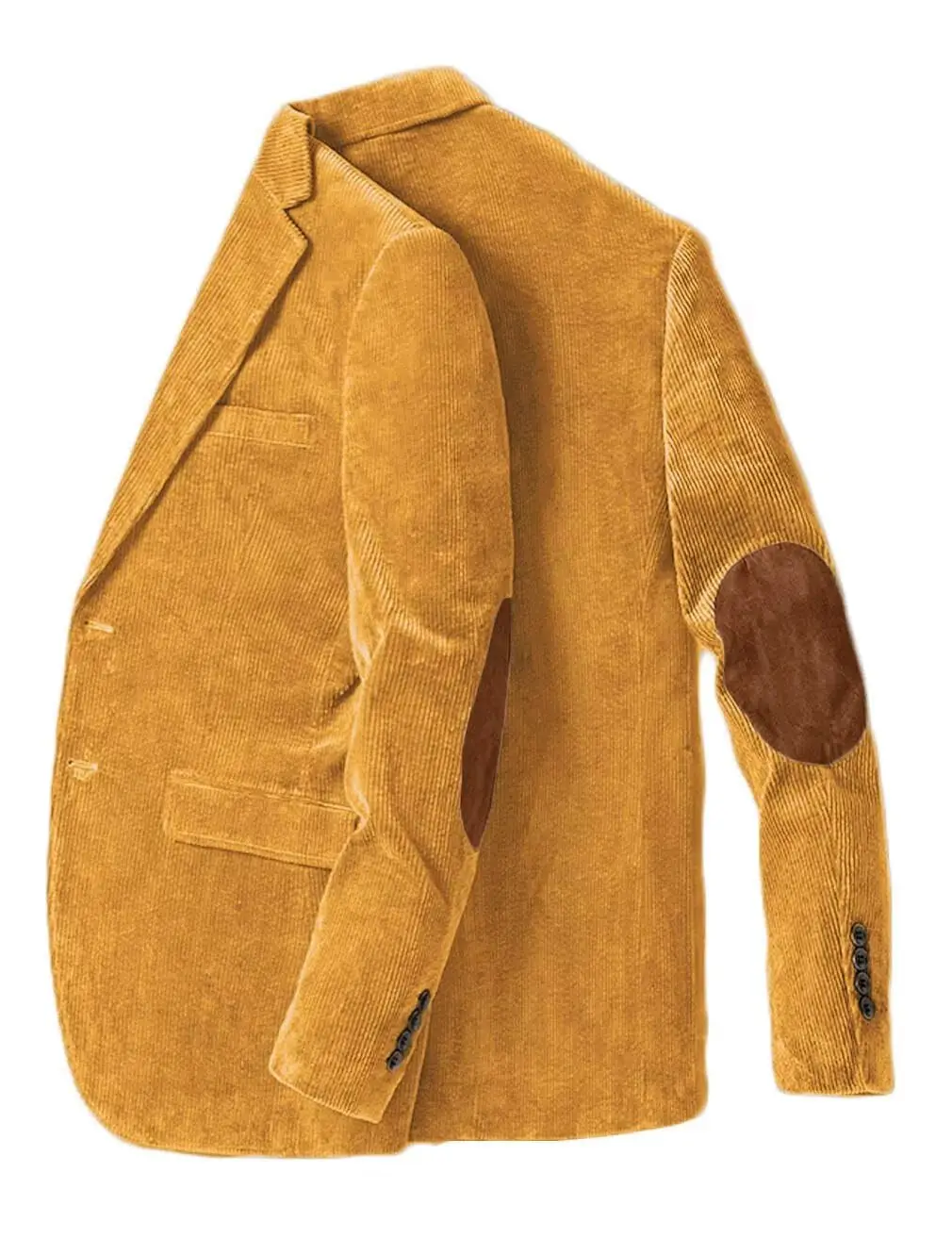 Men's Corduroy Blazer with Elbow Patch Business Casual Jacket Spring Fall Sport Coats