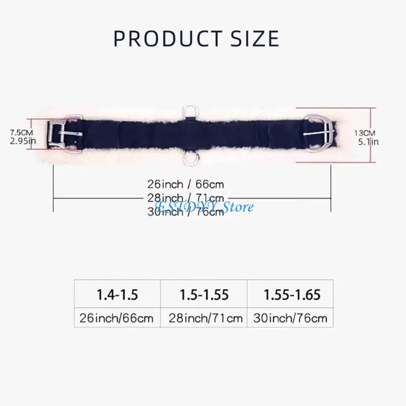 G6DE Caballos Fleece Girth Avistable Caballo Girth elástico Girth Girth Fleece Horse Cinches Western Saddles Accesorios Duración