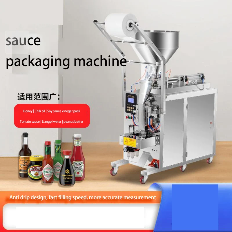 Máquina envasadora de pasta líquida para salsa de chile, máquina de llenado cuantitativa de aceite, máquina envasadora de peso automática
