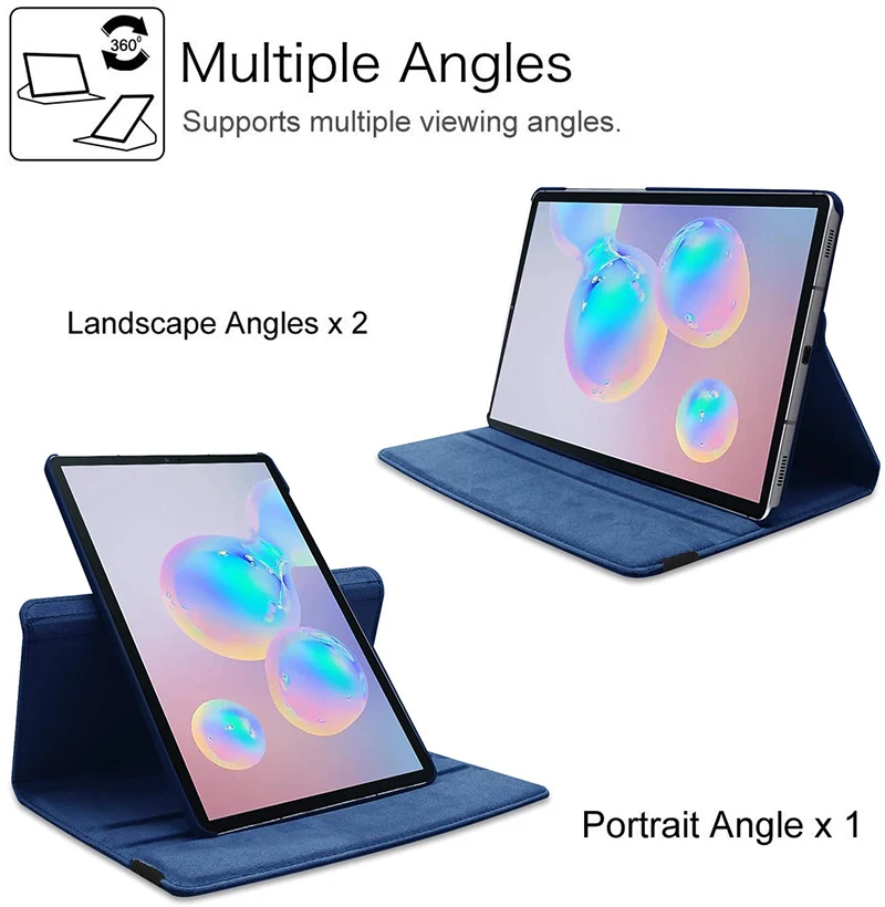 For Samsung Galaxy Tab S7 FE Plus 12.4 inch Case SM-T870 T7875 SM-T970 T975 Tablet Cover 360 Rotating Bracket Flip Leather Cover