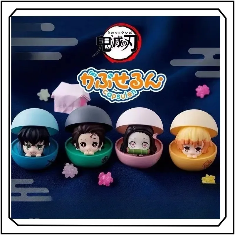 

Demon Slayer: Kimetsu No Yaiba Gashapon, милая оригинальная серия Hide and Seek, экшн-фигурка, модель игрушки