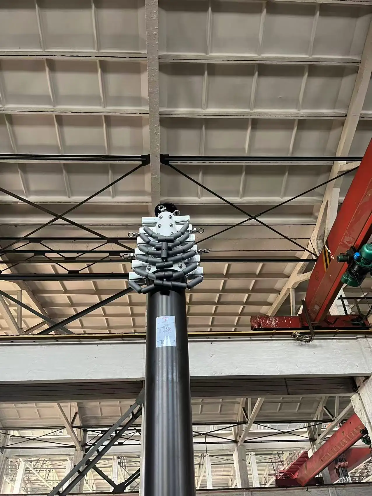 6m Pneumatic Telescopic Mast Trailer Light Pole Aluminum Alloy 6063B Construction 30kg Load Capacity DC12V/24V Air Compressor