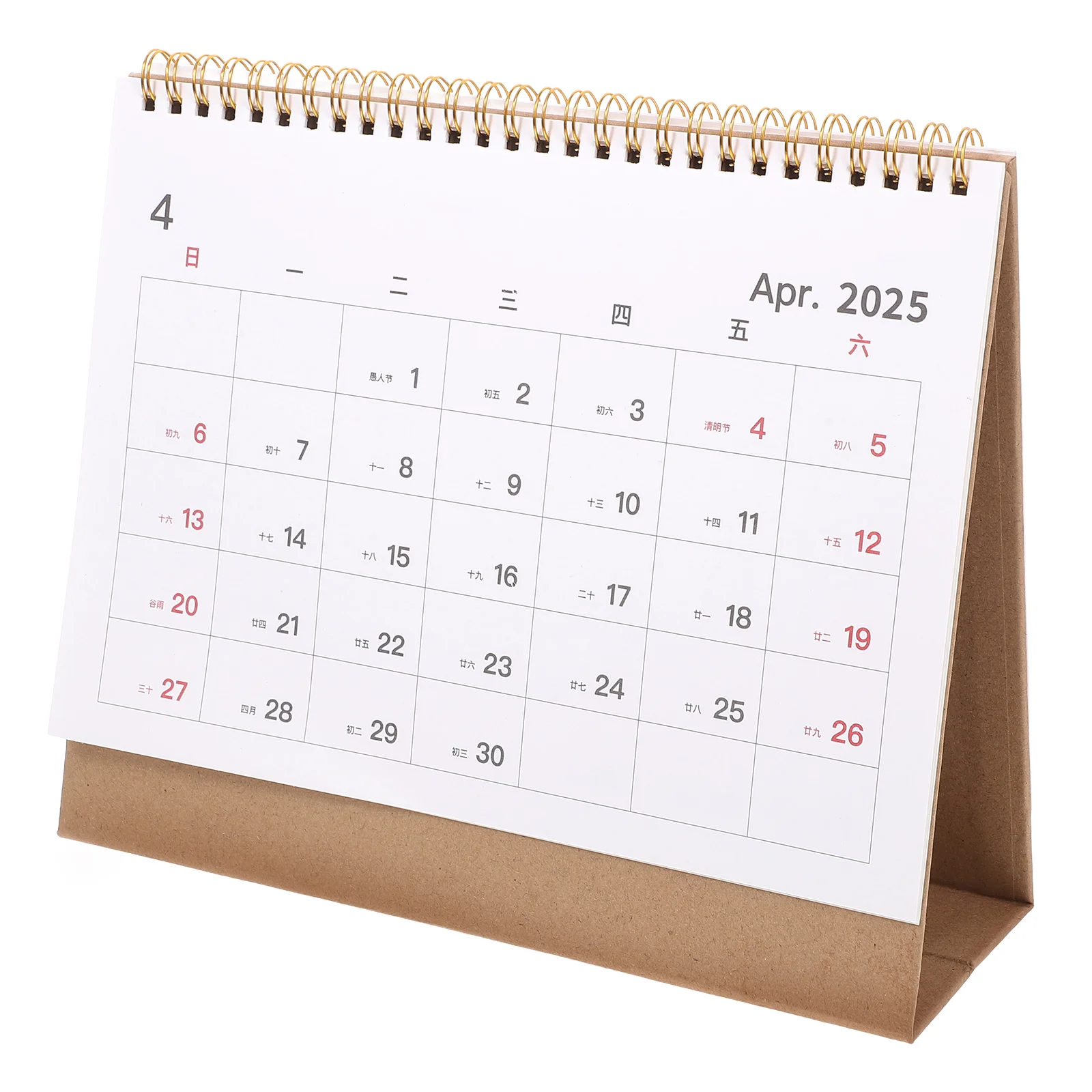 

2025 Standing Desk Calendar Flip Simple Design Sturdy Paper Easy Page Flipping Metal Ring Binding Detailed Planning Office Home