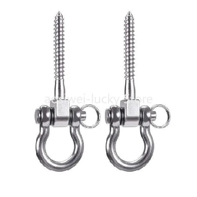 2 Pcs 304 Stainless Steel Screw Bracket Heavy Duty 180° Swing Hangers Yoga Hammock Chair Sandbag Hardware Swing Sets