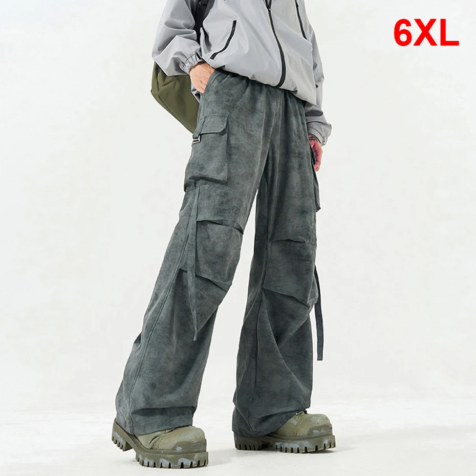 

Plus Size 6XL Cargo Pants Men Camouflage Pants Fashion Casual Elastic Waist Camo Trousers Male