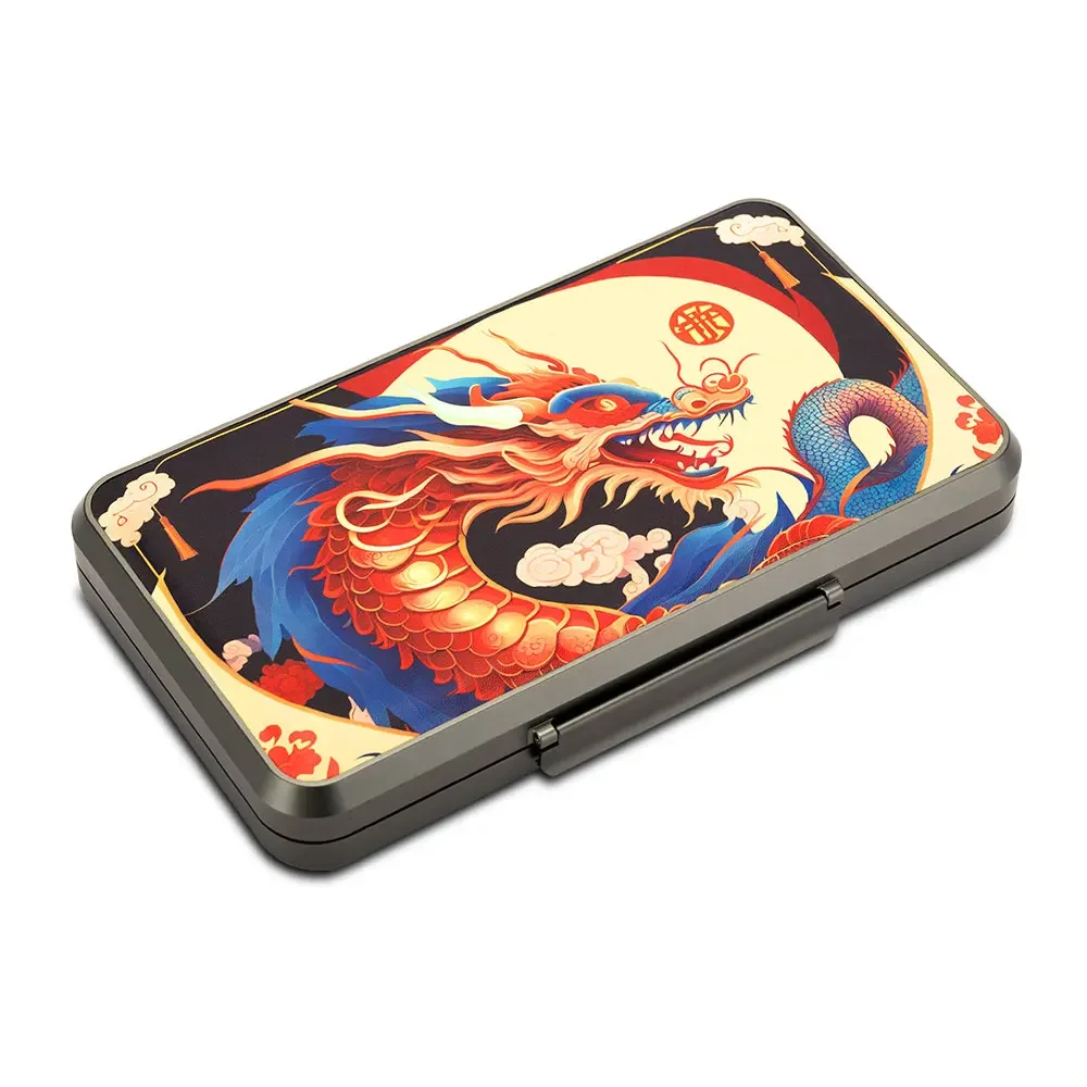 Humidor Cigar Case Portable Aluminum Exquisite Box Moisturizing Cigars Dragon Pattern Travel Waterproof Dust Prevention for Gift