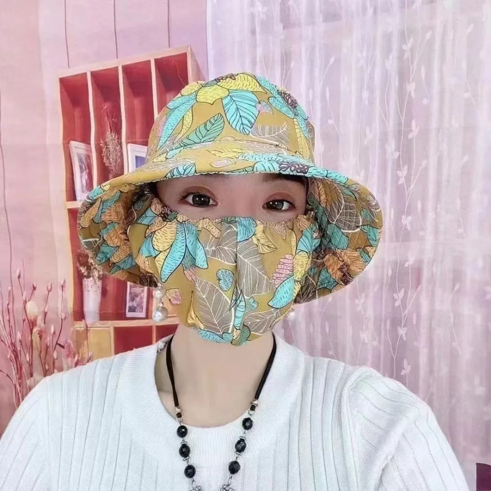 

Shawl Tea Picking Cap Fashion Anti-uv Wide Brim Women's Ponytail Hat Protect Neck Fisherman Hat Unisex