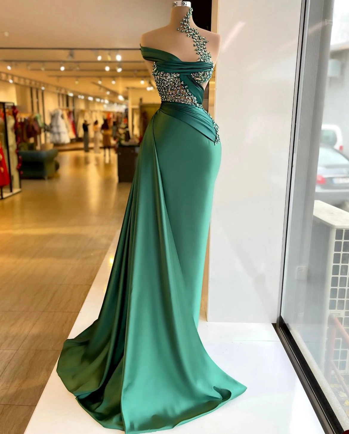 Robe de Soirée en Satin à Paillettes de Forme Sirène, Tenue de Bal à la Mode, Dos aux, sur Mesure