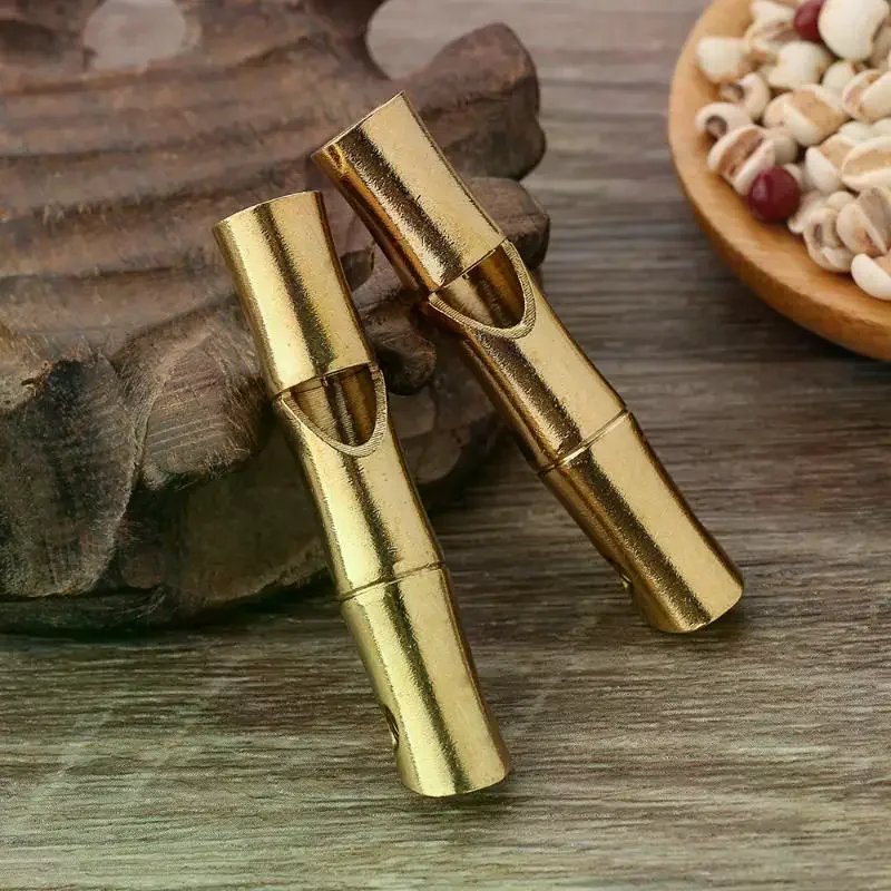 Vintage Brass Whistle With Dragon Carving High Decibel Sound Perfect For Outdoor Hiking Camping Emergency Use