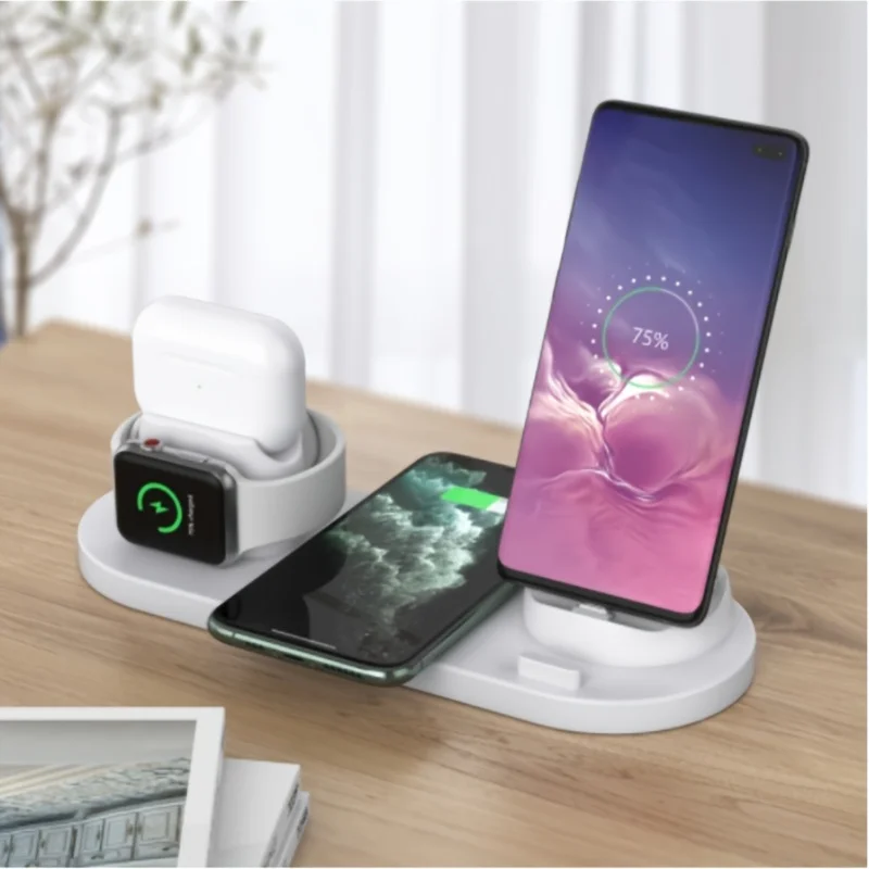 

Wireless Charging Stand Station with Type-C Compatibility for iPhone 14 13 12 11 Pro Max and Samsung Xiaomi - 5 in 1 Multi-funct