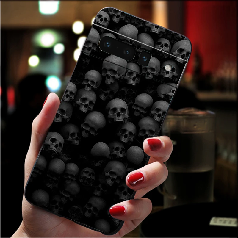 

Phone Case For Google Pixel 10 9 Pro XL 9A 8 7 6 Pro Pixel 8A 7A 6A Pixel 8 7 6 5 Skull Skeleton