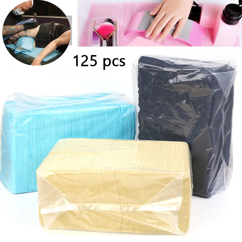 125Pcs Disposable Tattoo Clean Pad Excellent Double-layer Composite Membrane Absorbent Waterproof Tablecloths Tattoo Accessory