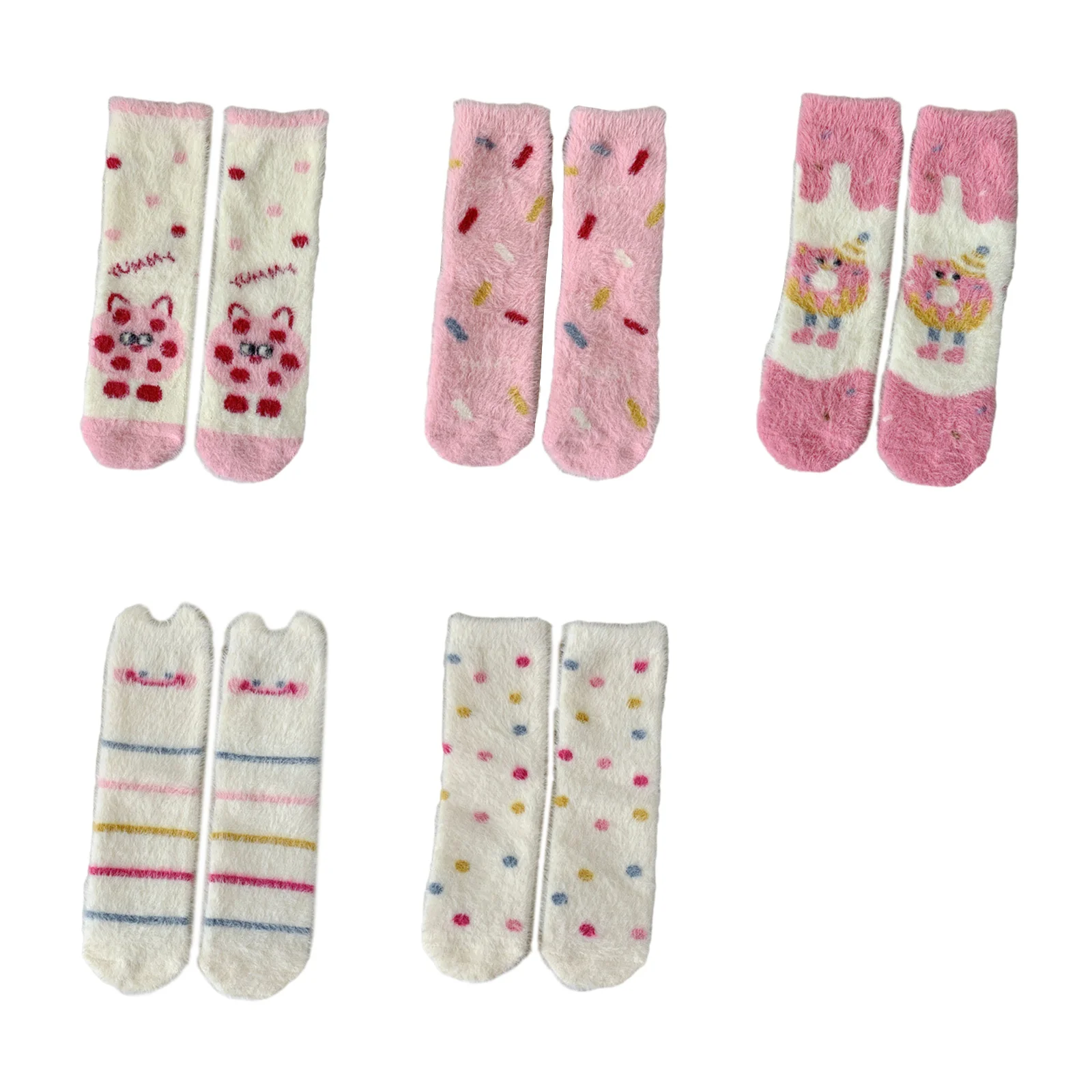 

Японские женские/девичьи милые тапочки-носки из кораллового флиса с мультяшным принтом свинки, утолщенные, теплые, термо, пушистые, для дома и сна