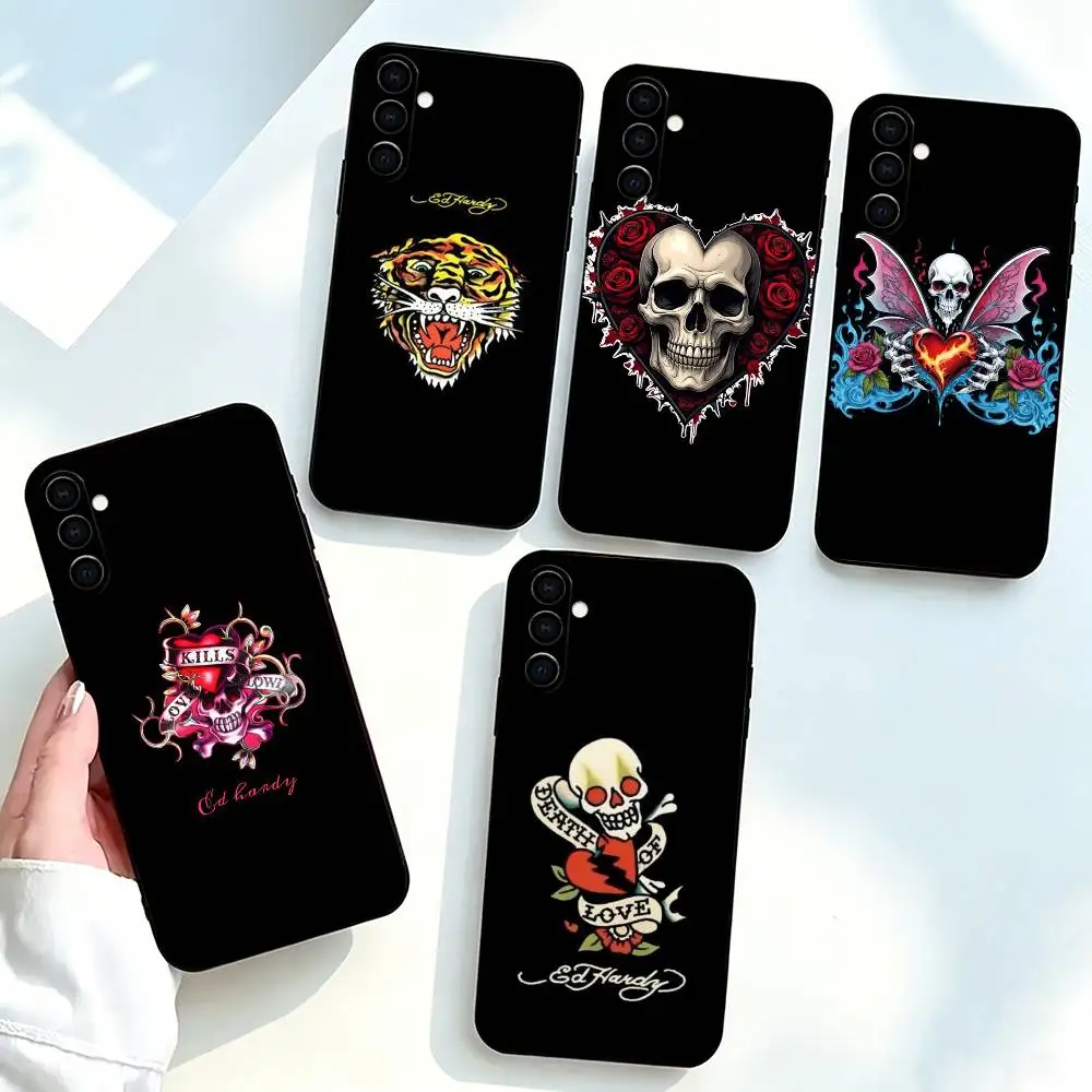 Funda de teléfono Classic-c Ed Brands Hardy-y para Samsung Galaxy A73,A72,A71,A70,A53,A52,A51, otras fundas negras suaves