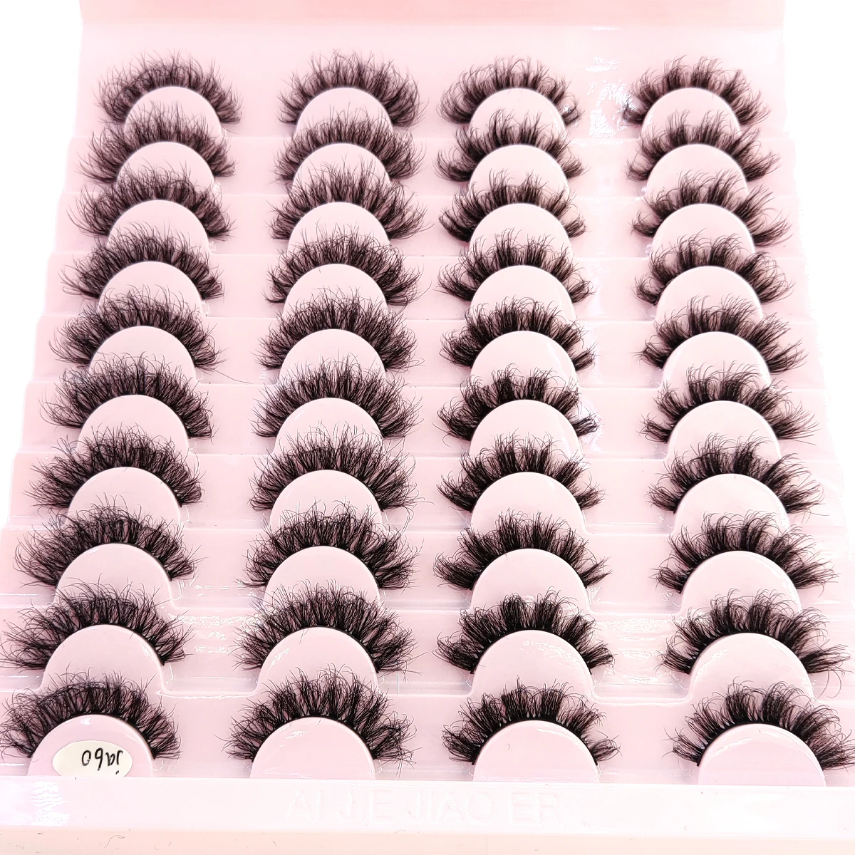 HBZGTLAD 20 Paar flauschige, lockige falsche Wimpern, dramatische und unordentliche künstliche Nerzwimpern, weise lange Urlaubswimpern