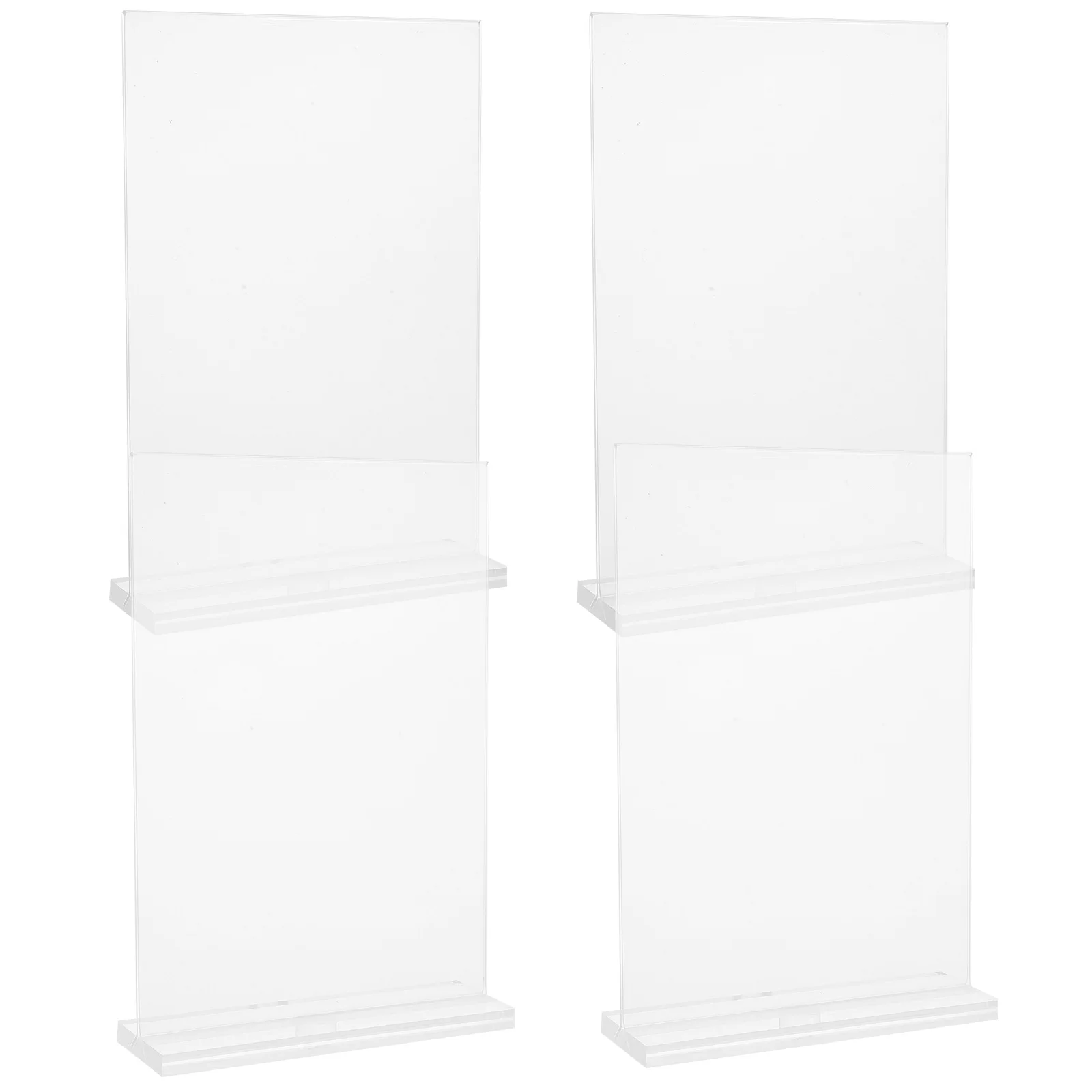 

4pcs Acrylic Transparent Sign Poster Board 15x10cm Clear Display Stand Table Price Tag Holder Literature Organizer
