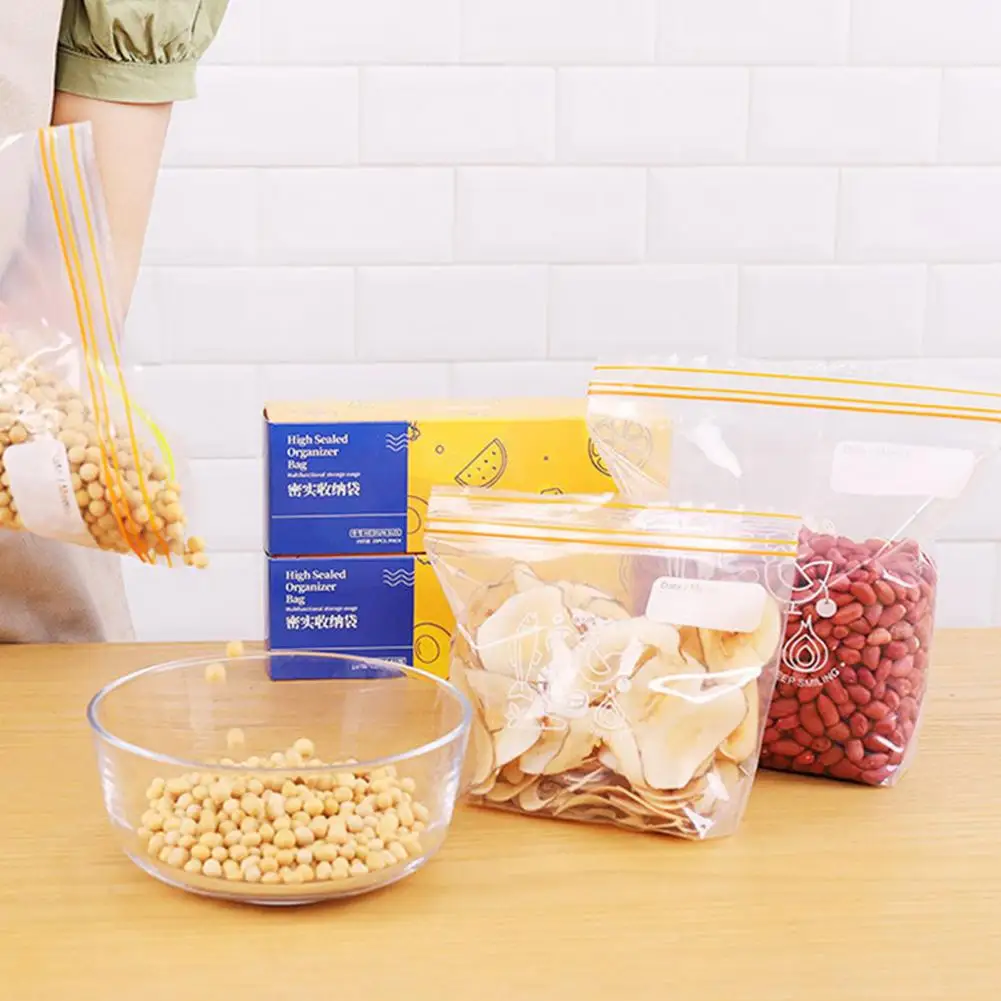 Sealed Food Storage Bag Disposable Plastic Food Storage Bags Bpa Free Leakproof Tear-resistant Fridge Fresh-keeping Bags Pack