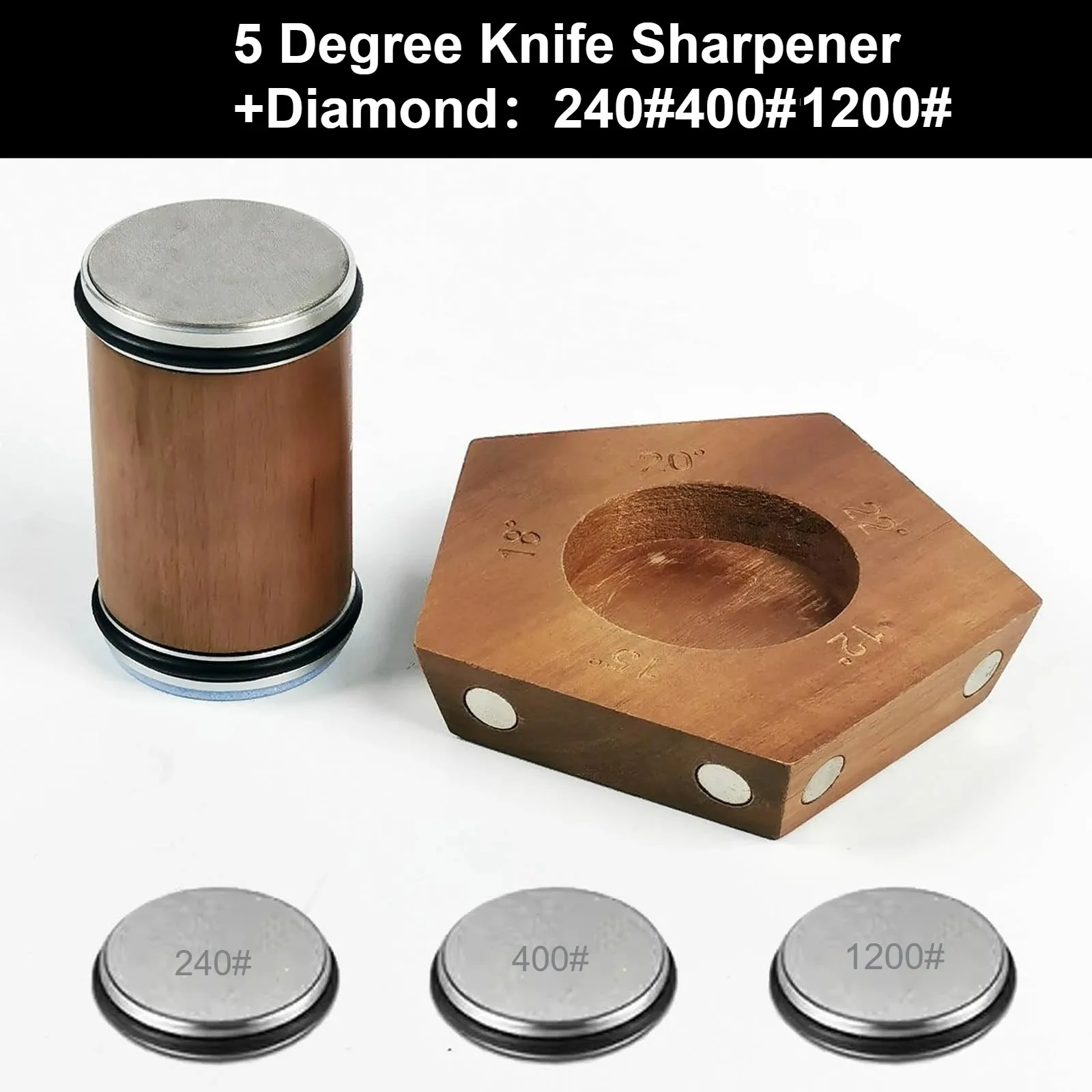 

New Upgraded Version 5-Angle (15/18/20/21/22°) Rolling Knife Sharpener with Diamond Wheels - Fast & Easy Kitchen Tool